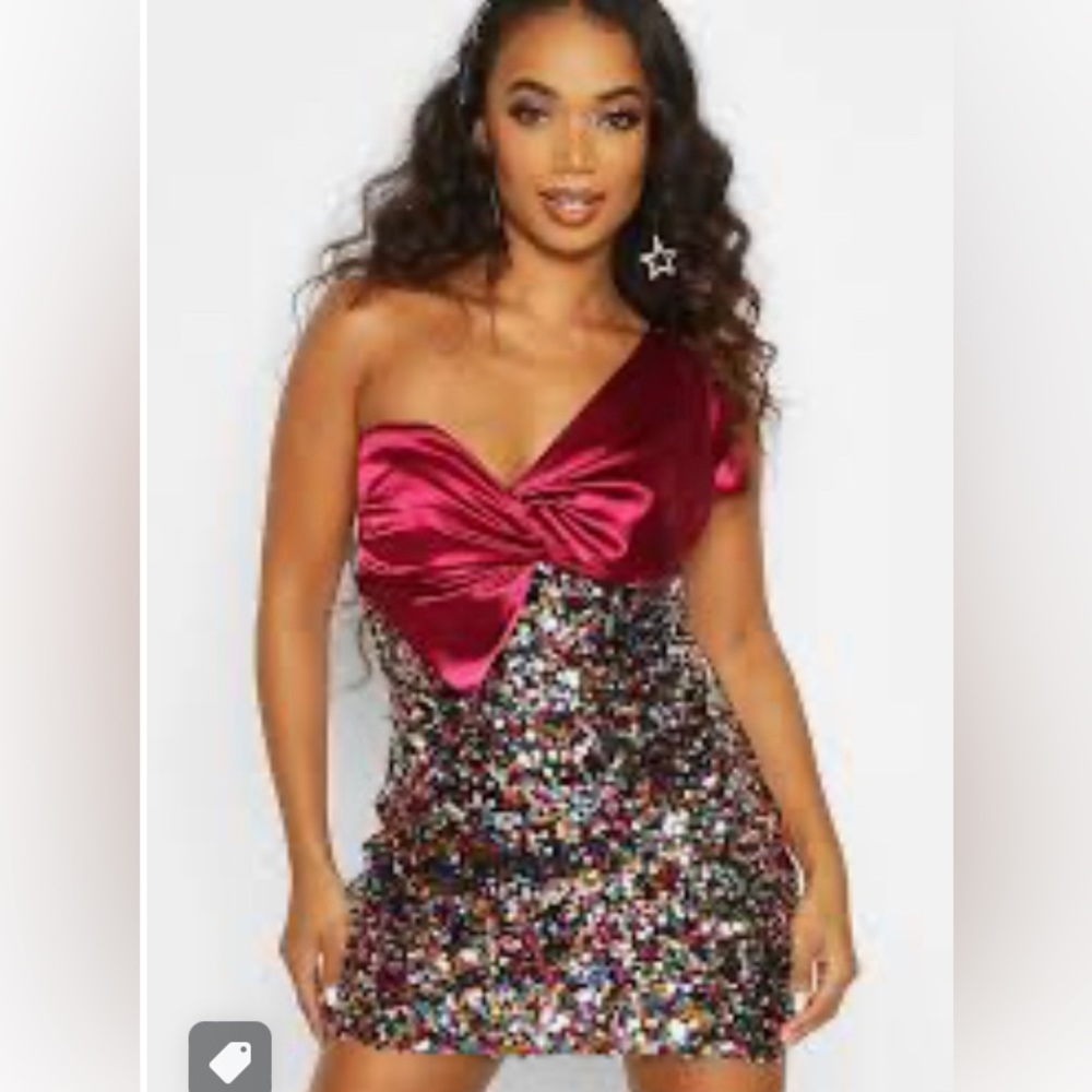 Beautiful ZARA hot pink and sequin dress